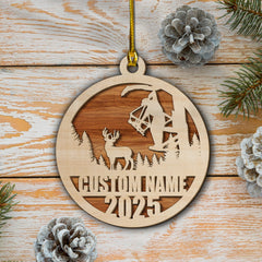 Maxcorners Personalized Bow Hunter Ornament 2025 - Custom Name Gift for Deer Hunters LM0411