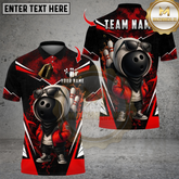 Maxcorners Streetwear Bowling Cartoon With Pins Design Multioptions Personalized Name, Team Name Unisex 3D Shirts