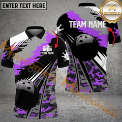 Maxcorners Fire Flame Paint Splash Bowling Team Jersey Multicolor Options Personalized Name, Team Name 3D Shirt