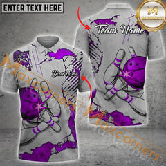 Maxcorners Striking Bowling Jersey Multicolor Option Customized Name, Team Name 3D Polo Shirt