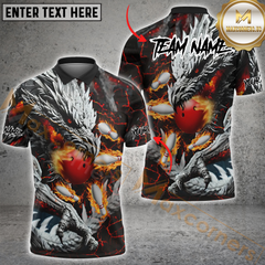 Maxcorners Dragon's Inferno Bowling Jersey Multicolor Option Personalized Name, Team Name 3D Polo Shirt