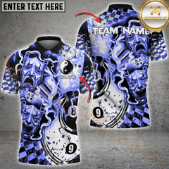 Maxcorners Billiard Yinyang Ball 8 & Ball 9 Electric Theatrical Multicolor Options Personalized Name, Team Name 3D Shirt