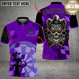 Maxcorners Darts Skull Joker Multicolor Options Personalized Name, Team Name 3D Shirt