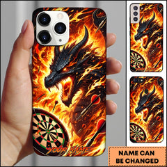 Maxcorners Darts Fire Dragon Dartboard Personalized Name Phone Case
