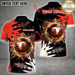 Maxcorners Billiard 8-Ball Pool Power Frozen Multicolor Customized Name, Team Name 3D Shirt