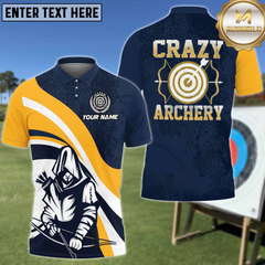 Maxcorners Crazy Archer Personalized Name 3D Shirt