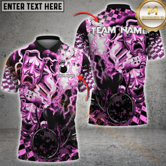 Maxcorners Bowling Electric Theatrical Multicolor Options Personalized Name, Team Name 3D Shirt