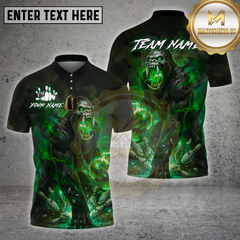 Maxcorners Bowling Shirts Gorilla Fire Smoke Design Multi Options Personalized Name, Team Name 3D Shirt