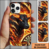 Maxcorners Darts Fire Bull Fiery Dartboard Personalized Name Phone Case