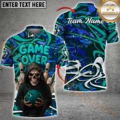 Maxcorners Grim Reaper Game Over Bowling Jersey Multicolor Customized Name, Team Name 3D Shirts