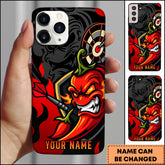 Maxcorners Darts Red Chili Pepper Dartboard Personalized Name Phone Case
