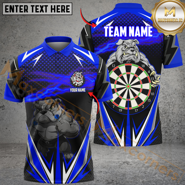 Maxcorners Darts Bulldog Multicolor Customized Name, Team Name 3D Shirts