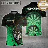 Maxcorners Darts Shirts Wolf Green Smoke Design Multi Options Personalized Name, Team Name 3D Shirt