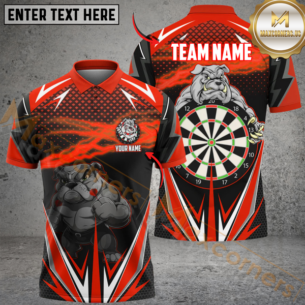 Maxcorners Darts Bulldog Multicolor Customized Name, Team Name 3D Shirts