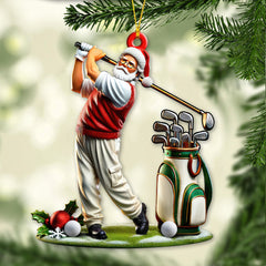Maxcorners Custom Name Golf Santa Ornament, Golf Lover Christmas Gifts 2D Flat LM2211