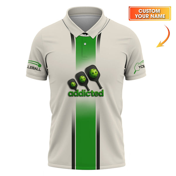 Maxcorners Custom Pickleball Shirts For Men's, Addicted Funny Pickleball Shirt, Gift For Pickleball Lovers LM0509