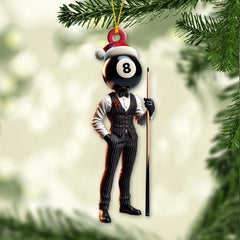 Maxcorners Custom Name Billiard Ornament, Billiard Lover Christmas Gift6 2D Flat LM2111