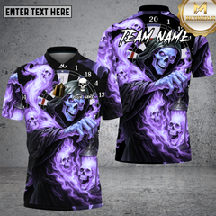 Maxcorners Grim Reaper Dartboard Flames Multioptions Personalized Name, Team Name Unisex 3D Shirt (4 Colors)