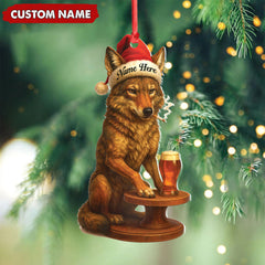 Maxcorners Personalized Acrylic Wolf Coyote Christmas Ornament - Personalized Holiday Decoration for Hunters & Wildlife Lovers LM0110
