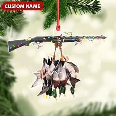Maxcorners Personalized Duck Hunting Acrylic Christmas Ornament - Custom Name Shotgun Gift For Hunters LM0411