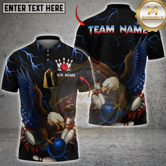 Maxcorners Eagle Thunderstrike Bowling Jersey Multicolor Customized Name, Team Name 3D Shirts