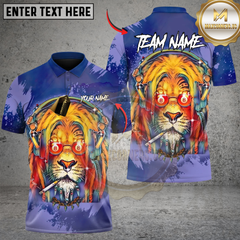 Maxcorners Billiards Cosmic DJ Lion Custom Name, Team Name 3D Shirt