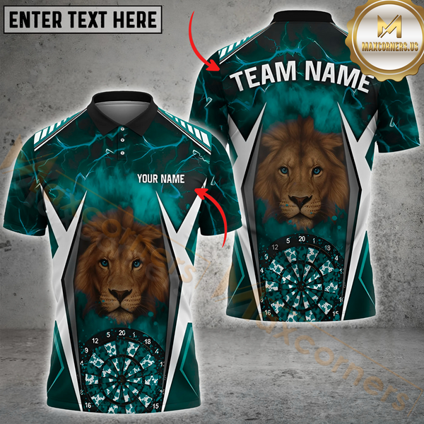 Maxcorners Darts Lion’s Precision Multicolor Customized Name, Team Name 3D Shirts