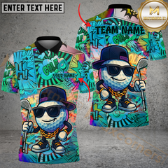 Maxcorners Golf Fire Funny Graffiti Pattern Multicolor Customized Name, Team Name 3D Shirts