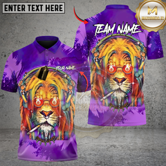 Maxcorners Billiards Cosmic DJ Lion Custom Name, Team Name 3D Shirt