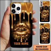 Maxcorners Darts Gold Honey Drip Lips Dartboard Personalized Name Phone Case