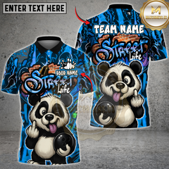 Maxcorners Funny Cool Panda With Bowling Multicolor Customized Name, Team Name 3D Shirts
