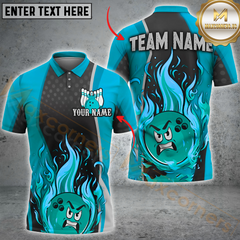 Maxcorners Bowling Blazing Strike Multicolor Customized Name, Team Name 3D Shirts