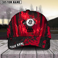 Maxcorners Billiard Ball 8 Abstracts Grunge Texture Personalized Name 3D Cap (6 Colors)