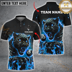 Maxcorners Billiard Panther Multicolor Options Personalized Name, Team Name 3D Shirt