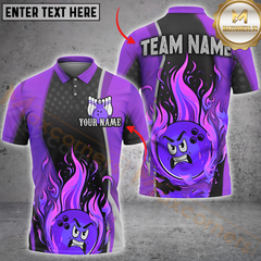 Maxcorners Bowling Blazing Strike Multicolor Customized Name, Team Name 3D Shirts