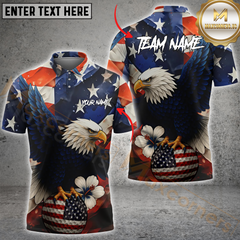 Maxcorners Golf American Eagle Glory Personalized Name 3D Unisex Shirt
