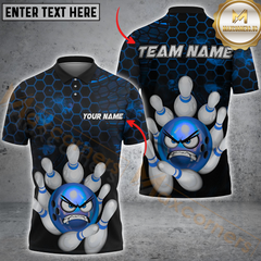 Maxcorners Bowling Angry Rollers Multicolor Customized Name, Team Name 3D Shirts