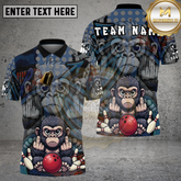Maxcorners Bowling Monkey Rebel Street Graffiti Multicolor Options Personalized Name, Team Name 3D Shirt (4 Colors)