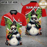 Maxcorners Cool Panda Swing Golf Polo Customized Name, Team Name 3D Shirts (4 Colors)