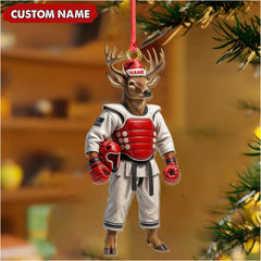 Maxcorners Custom Name Deer Karate Ornament, Taekwondo Christmas Gift Decor
LM0411