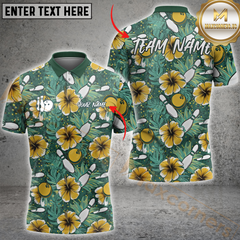 Maxcorners Bowling Tropical Strike Customized Name, Team Name 3D Unisex Shirt