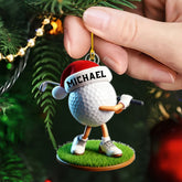 Maxcorners Custom Name Funny Golf Ball Xmas Ornament, Golf Accessories, Christmas Golf Gift