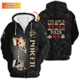 I've Got a Big Pair Custom Name Poker Shirt, Men's Poker Polos, Funny Poker Shirts