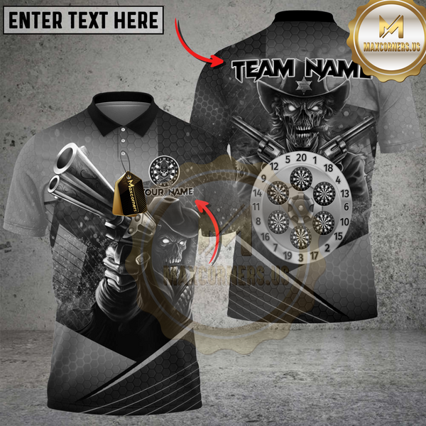 Maxcorners Darts Outlaw Gunslinger Multicolor Customized Name, Team Name 3D Shirts
