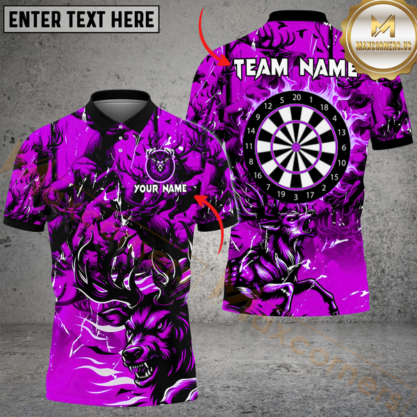 Maxcorners Darts Angry Deer Multicolor Options Personalized Name, Team Name 3D Shirt