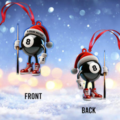 Maxcorners Custom Name Billiard Ornament, Billiard Lover Christmas Gift 2D Flat LM2211