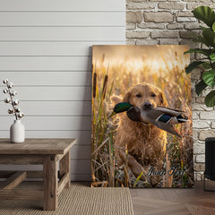 Maxcorners Duck Hunting Scene With Multiple Dogs In Wetlands Personalized Name Canvas