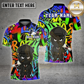 Maxcorners Bowling Shirts Bowling Ball Cartoon Character Bowling Theme Multi Options Personalized Name, Team Name 3D Shirt