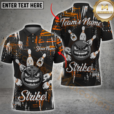 Maxcorners Bowling Strike Master Multicolor Customized Name, Team Name 3D Shirts