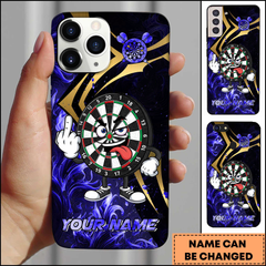 Maxcorners Darts Funny Angry Dartboard Middle Finger Personalized Name 3D Phone Case